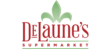 A logo of Delaune's Supermarket
