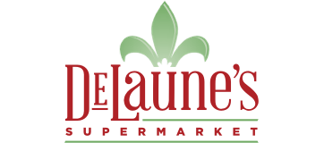 A theme logo of Delaune's Supermarket